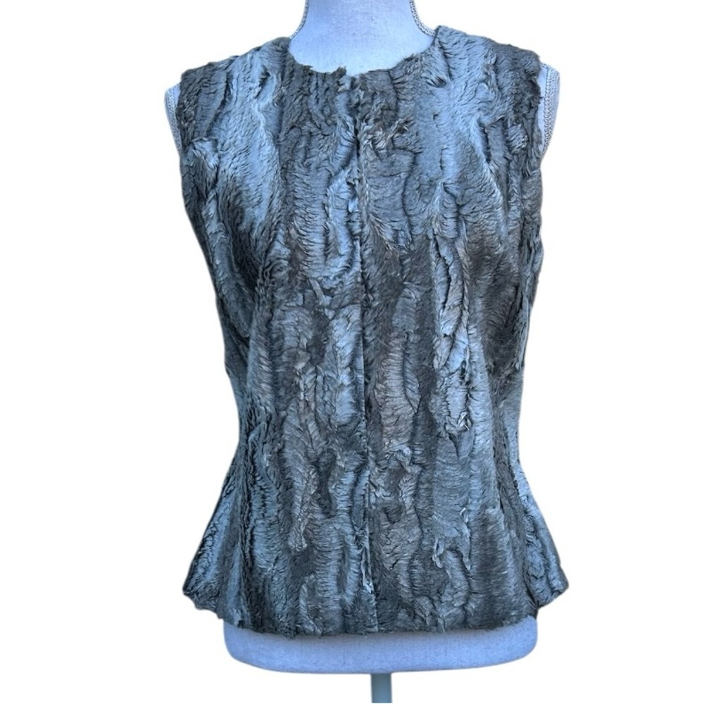 Conrad C faux fur gray vest XS